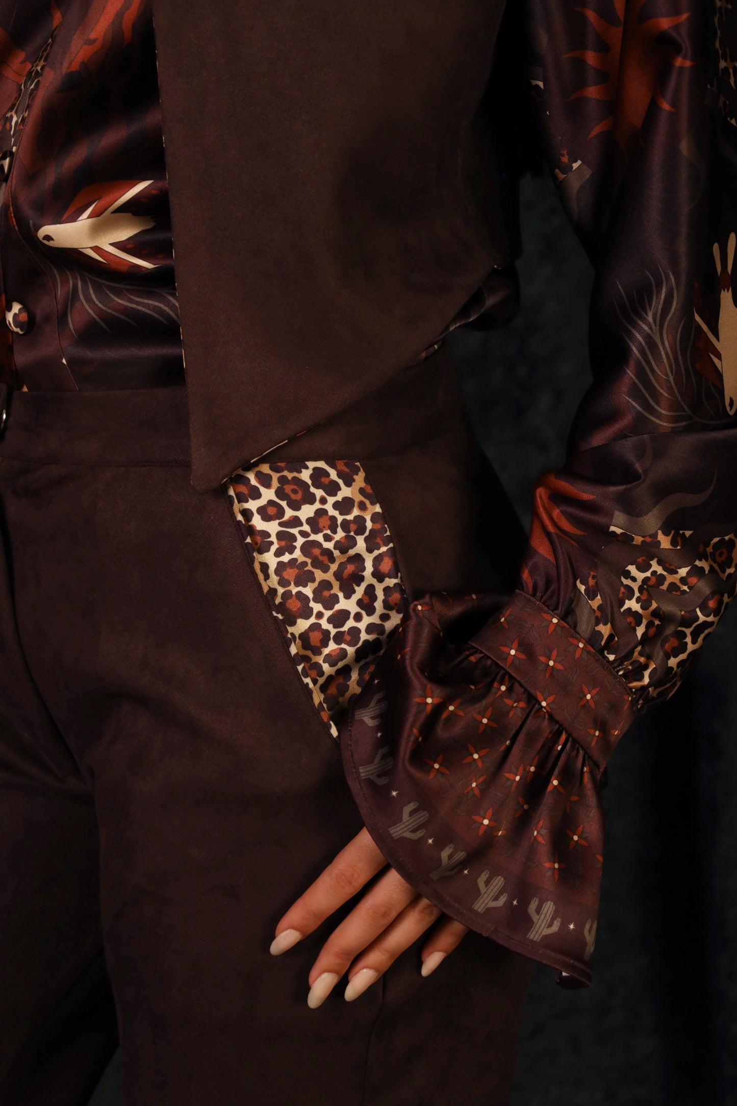 Sandstone satin shirt