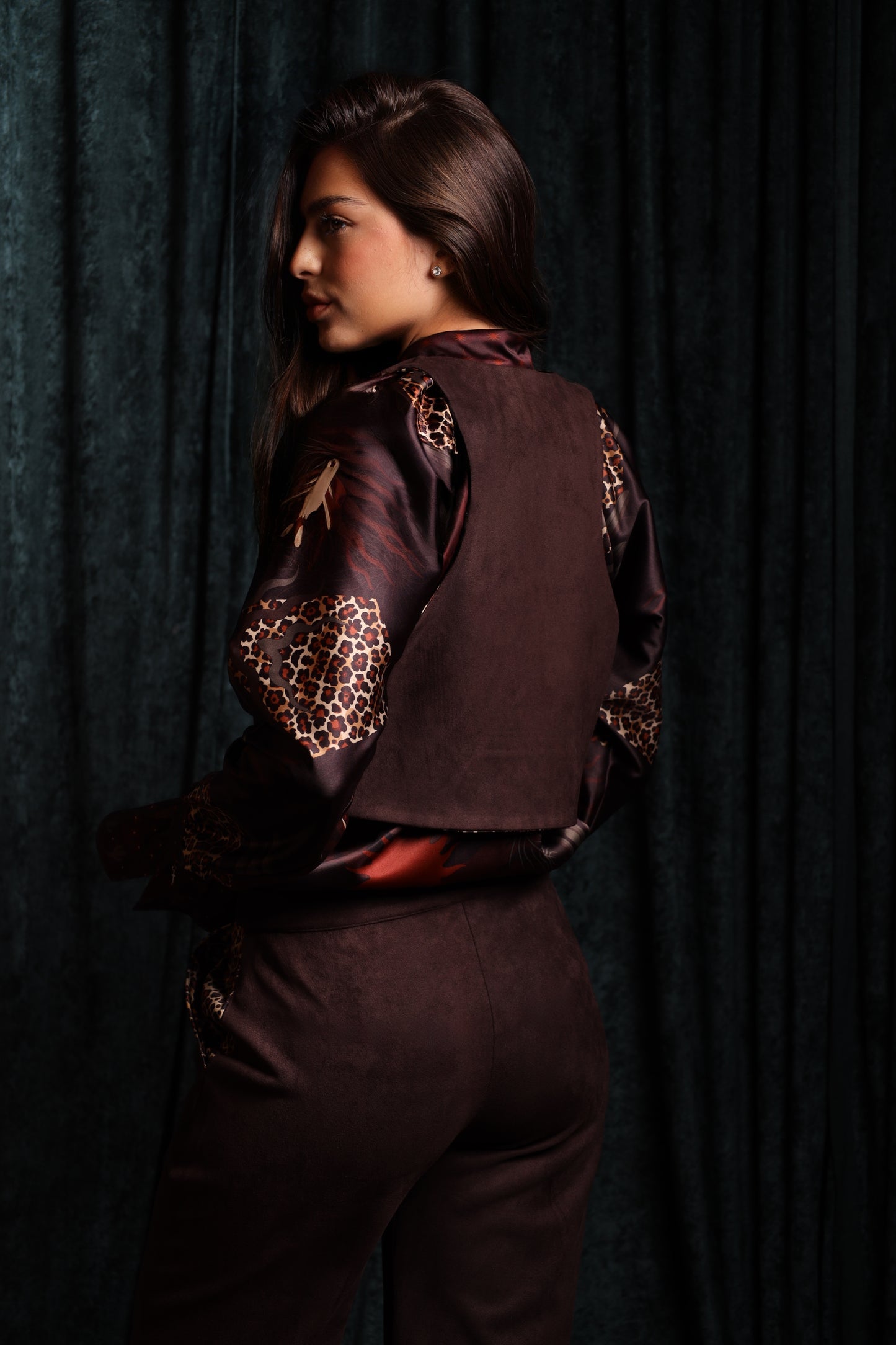 Suede x Cheetah double sided Vest