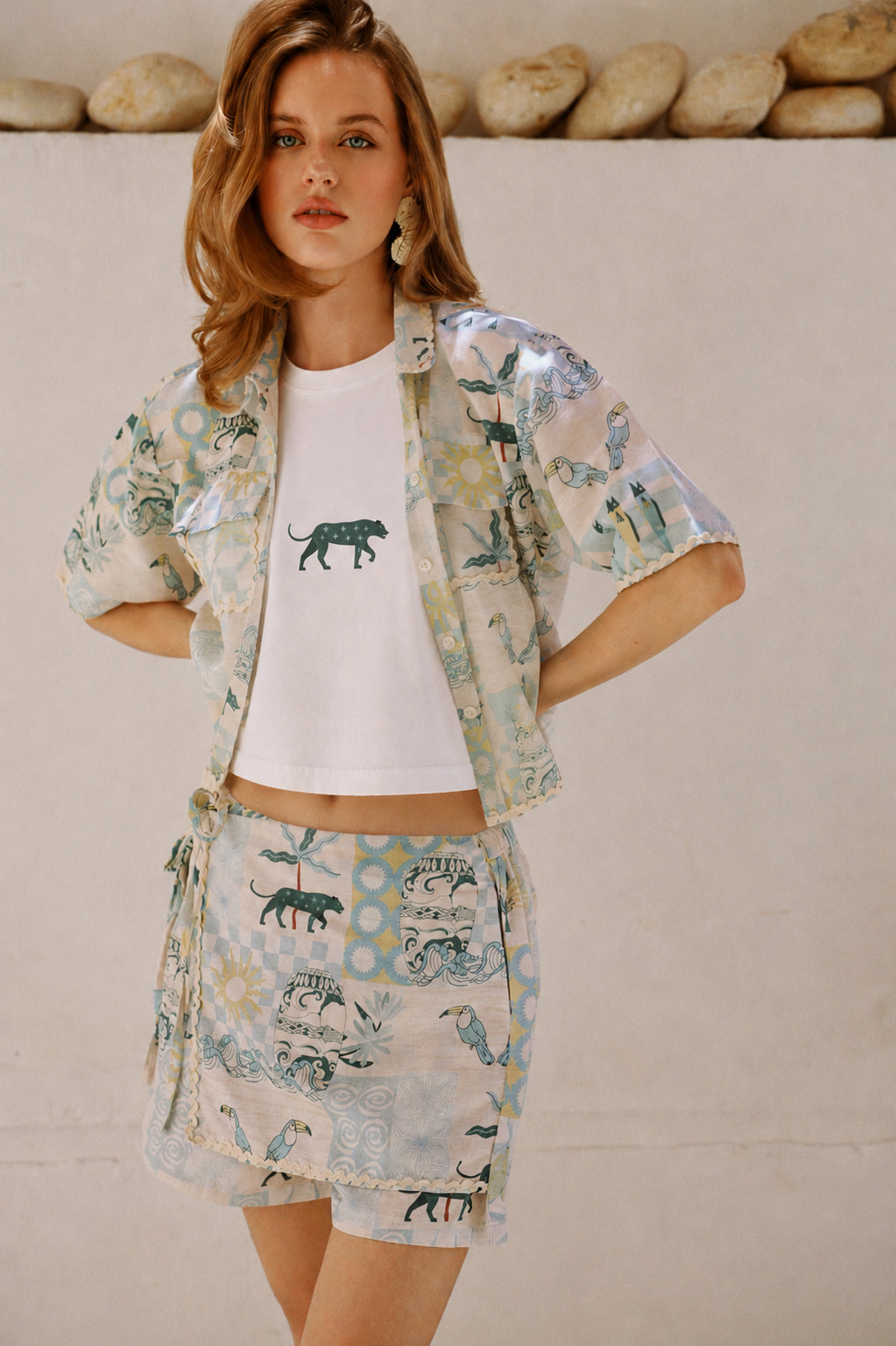Celestial panther white t-shirt