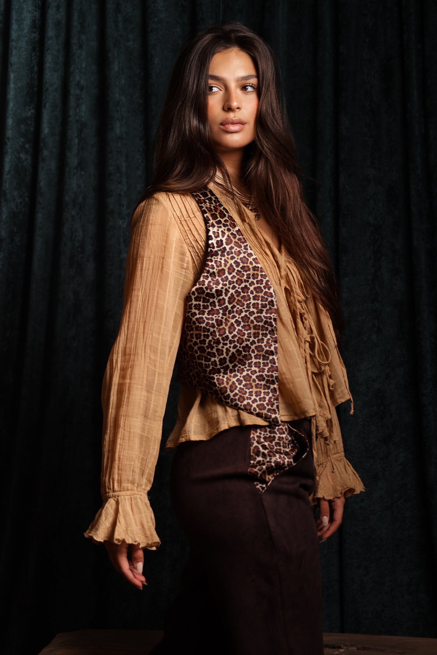 Suede x Cheetah double sided Vest