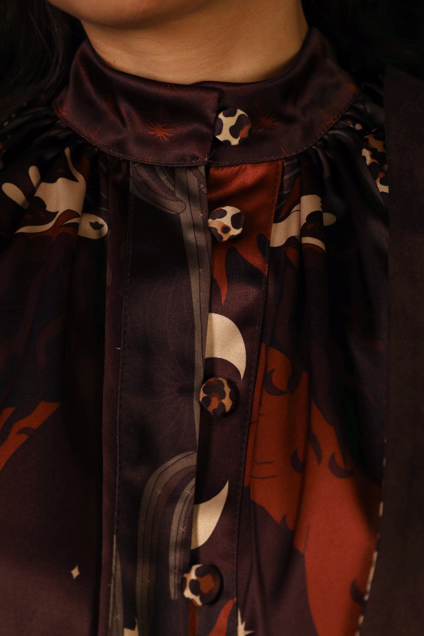 Sandstone satin shirt