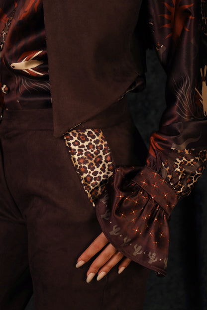 Sandstone satin shirt