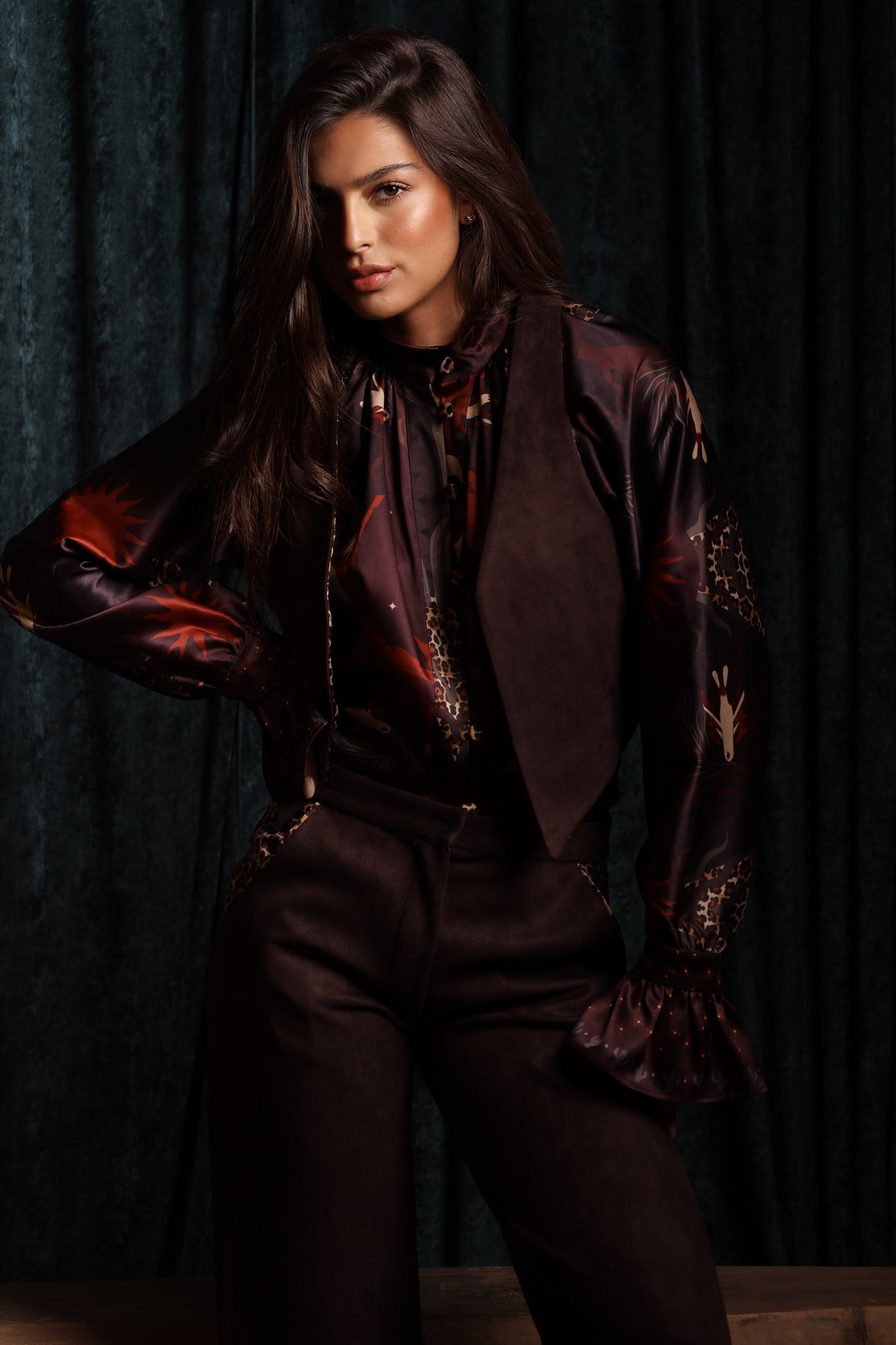 Sandstone satin shirt