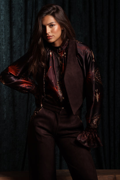 Sandstone satin shirt