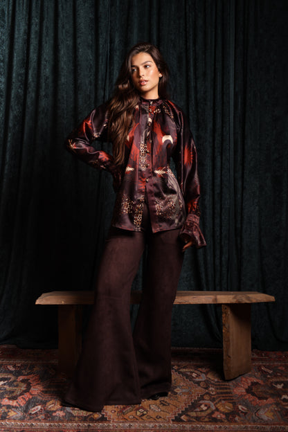 Sandstone satin shirt