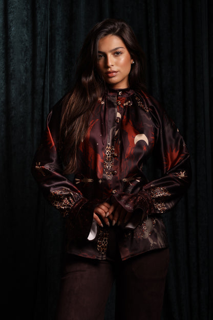 Sandstone satin shirt