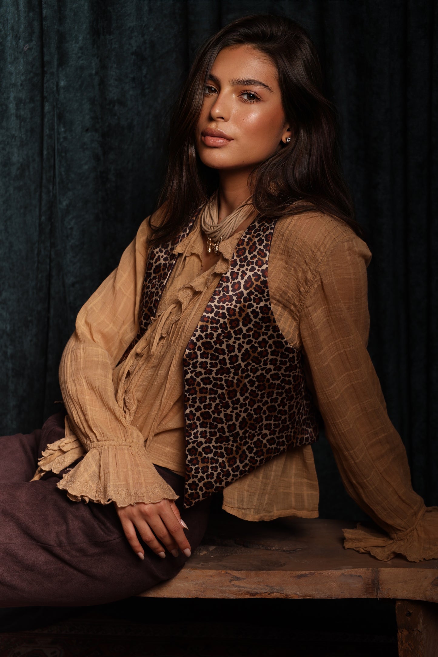 Suede x Cheetah double sided Vest