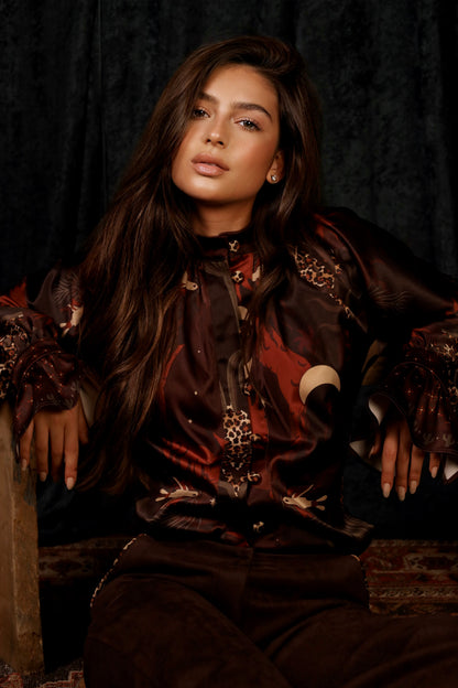 Sandstone satin shirt